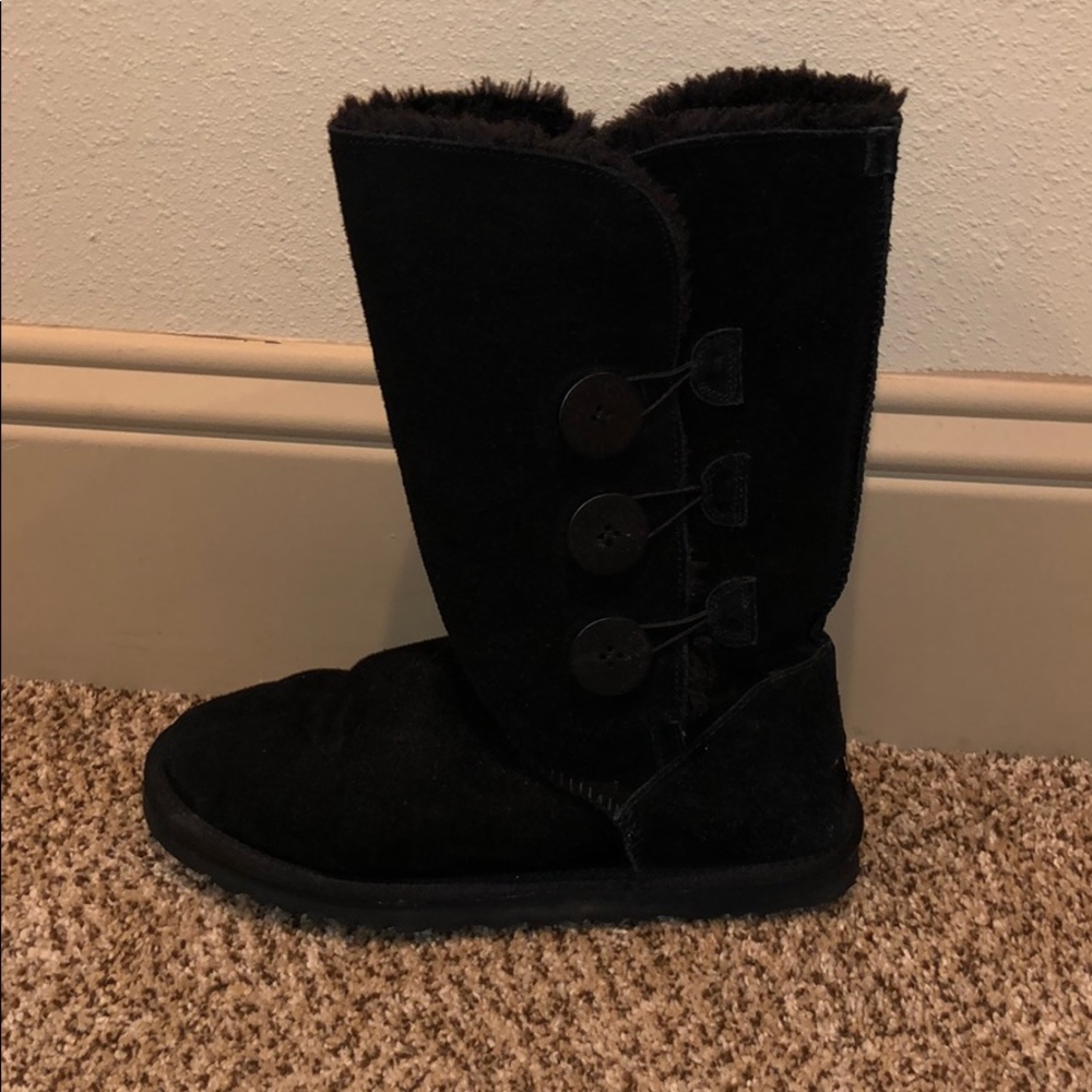 Black UGG Furry Boots